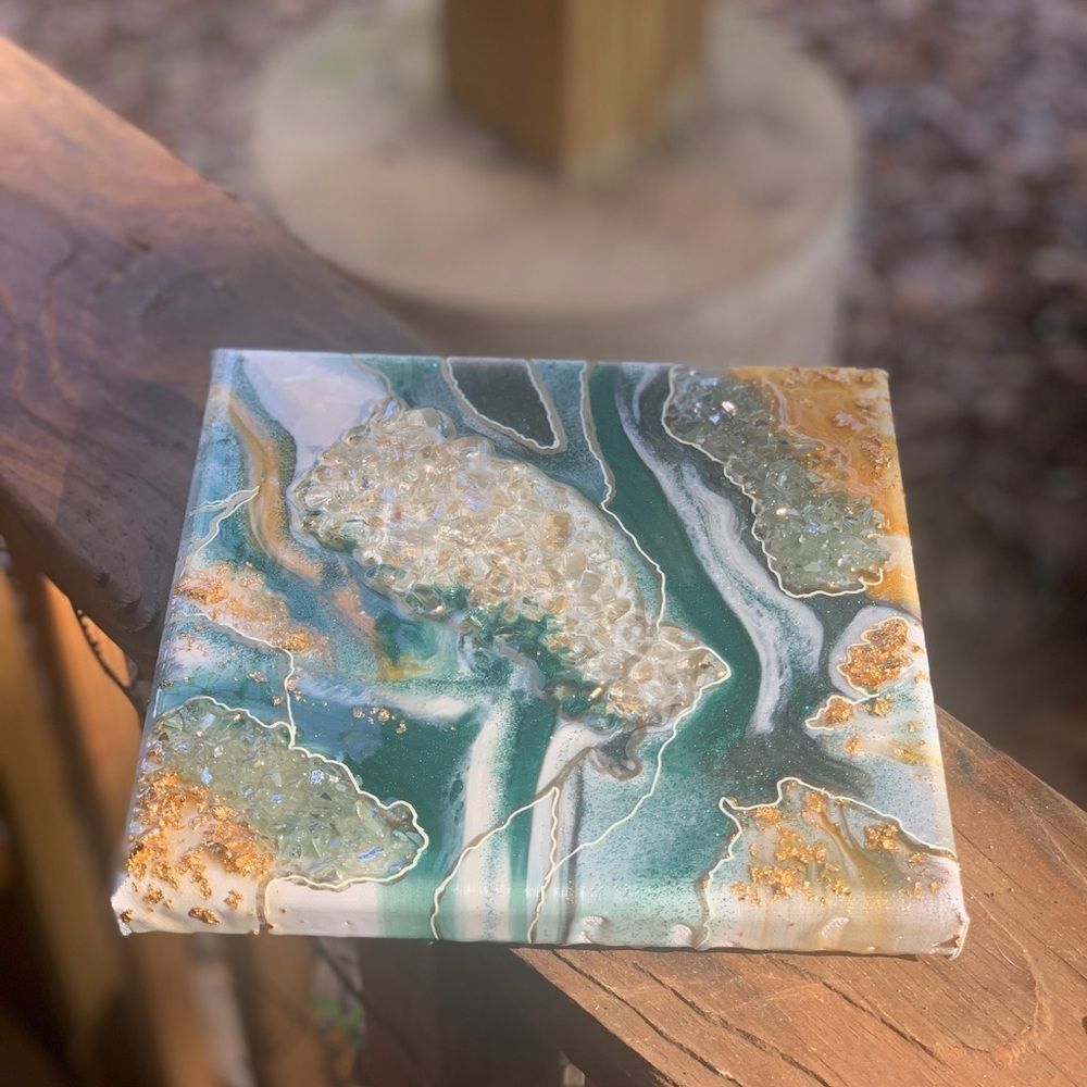 Handmade resin geode wall art